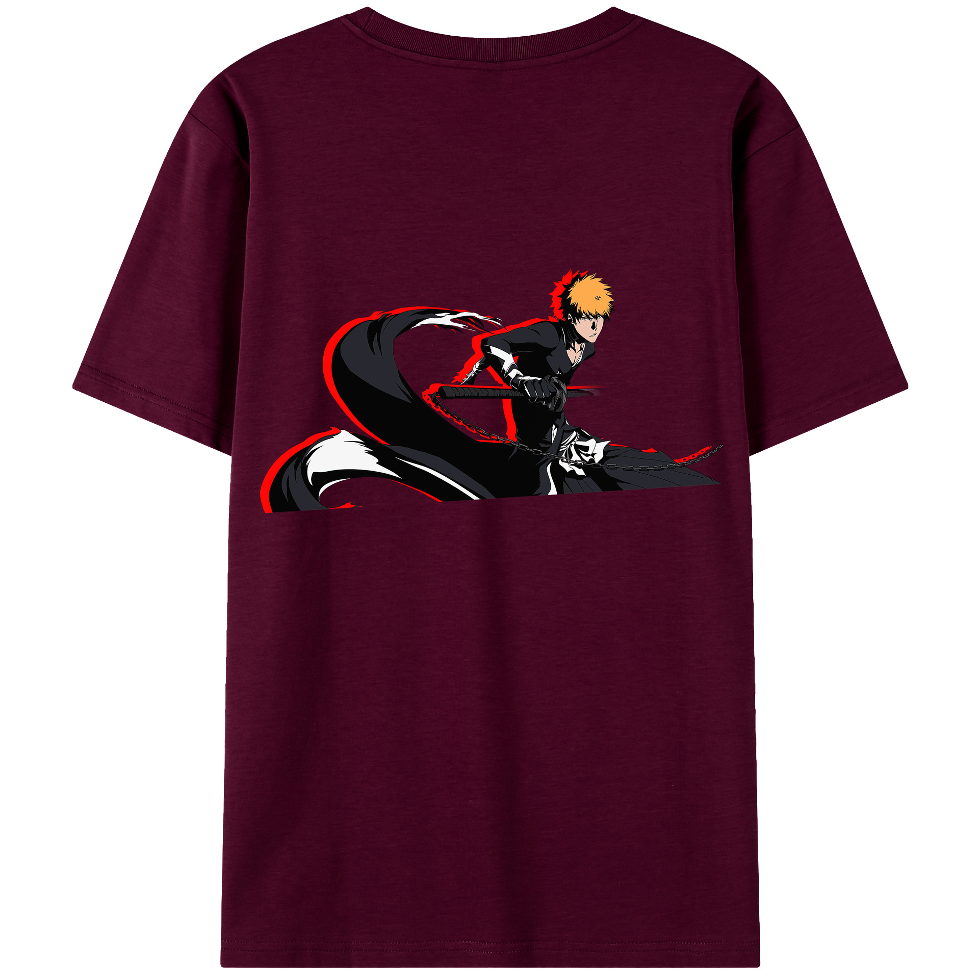 （画像用） ブリーチ 黒崎一護（くろさき いちご）BLEACH Kurosaki Ichigo レディース半袖Tシャツ(バックプリント)